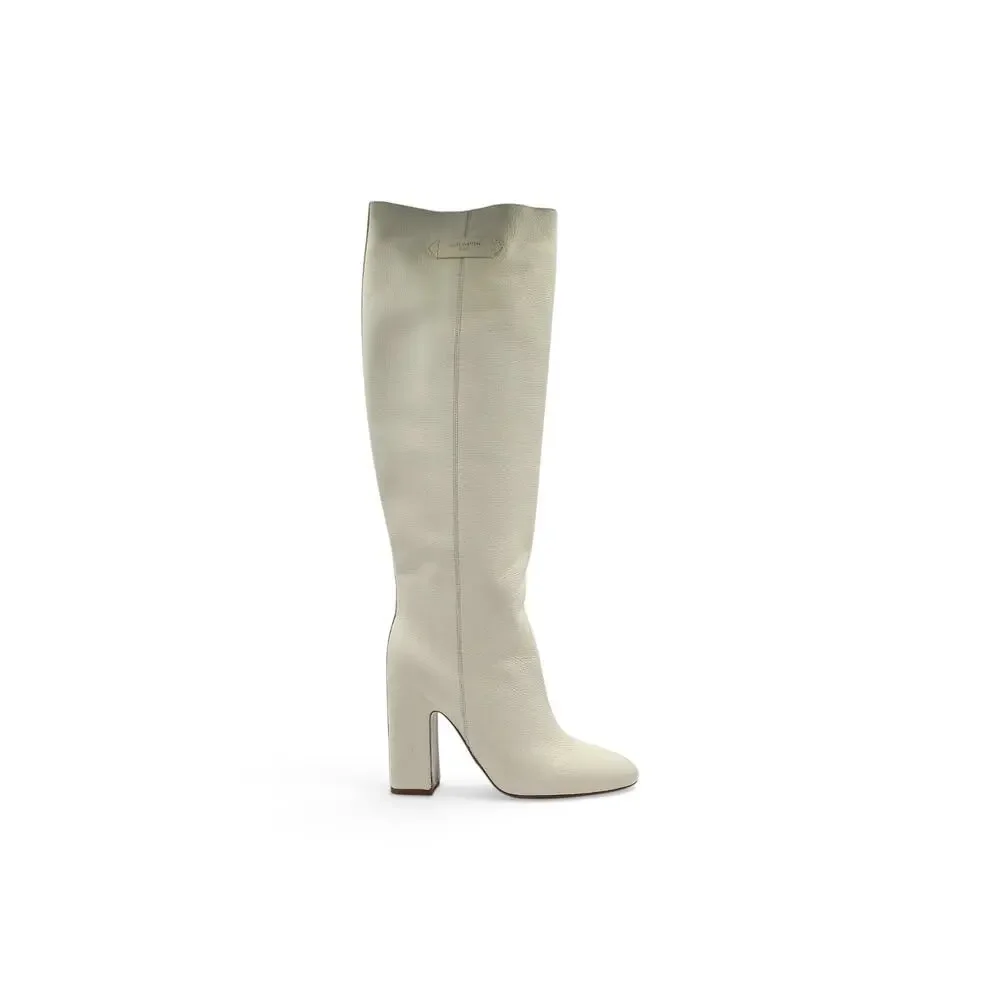 Louis Vuitton Donna High Boots 1AIFC1 Ecru Leather EU 37 US 7 New with Dust Bags